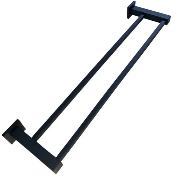 Toalheiro Duplo de 45cm Ferrara Ref. 1177C Preto Fosco Tirreno